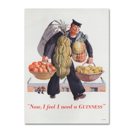Trademark Fine Art Guinness Brewery 'Now I Feel I Need A Guinness' Canvas Art, 14x19 GN0060-C1419GG